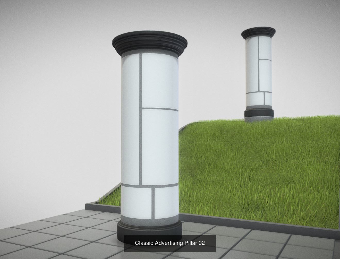 Classic Advertising Pillar Package 3D Model Collection_4