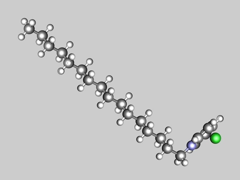 Cetylpyridinium chloride molecule 3D model_6