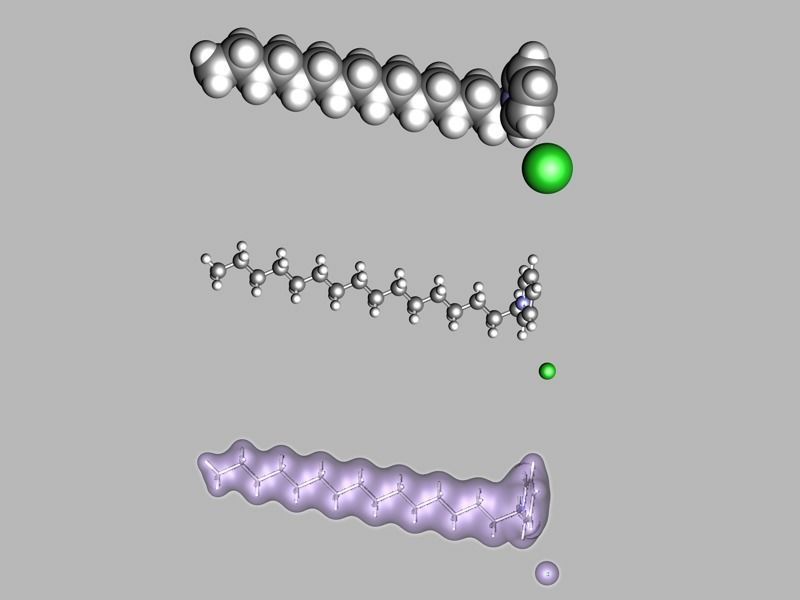 Cetylpyridinium chloride molecule 3D model_1