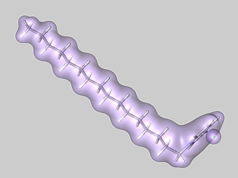 Cetylpyridinium chloride molecule 3D model_3