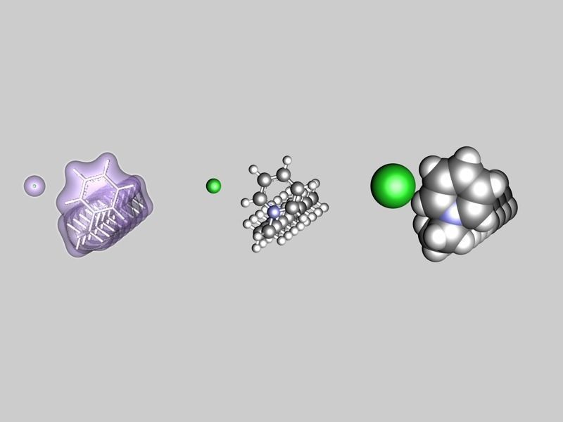 Cetylpyridinium chloride molecule 3D model_2