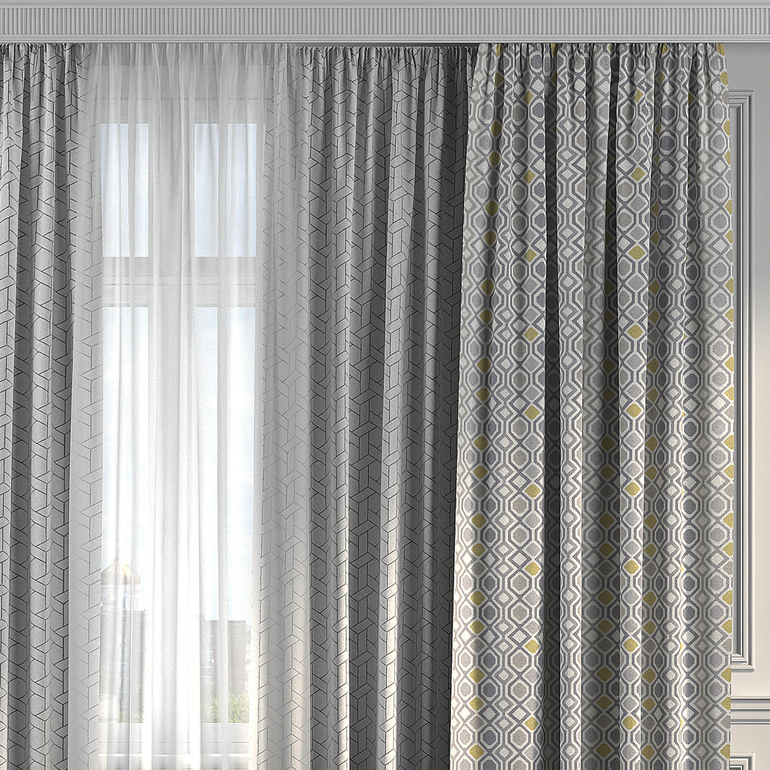 Curtain Set 243 3D model_1