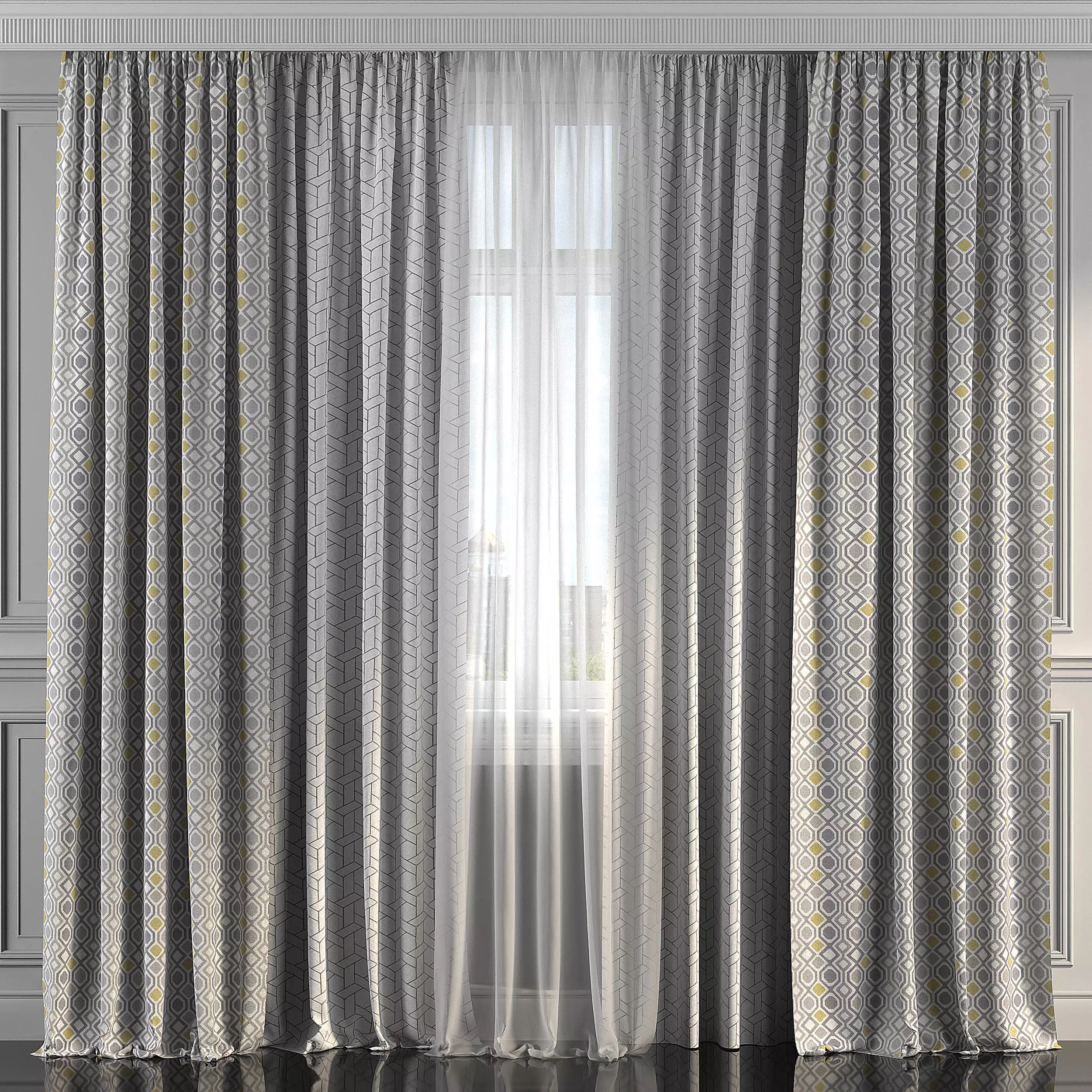 Curtain Set 243 3D model_0