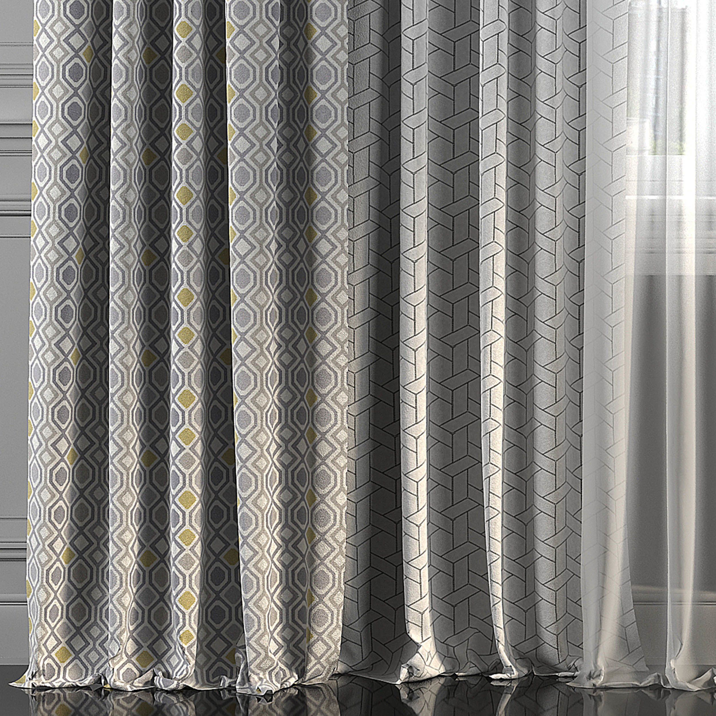 Curtain Set 243 3D model_2