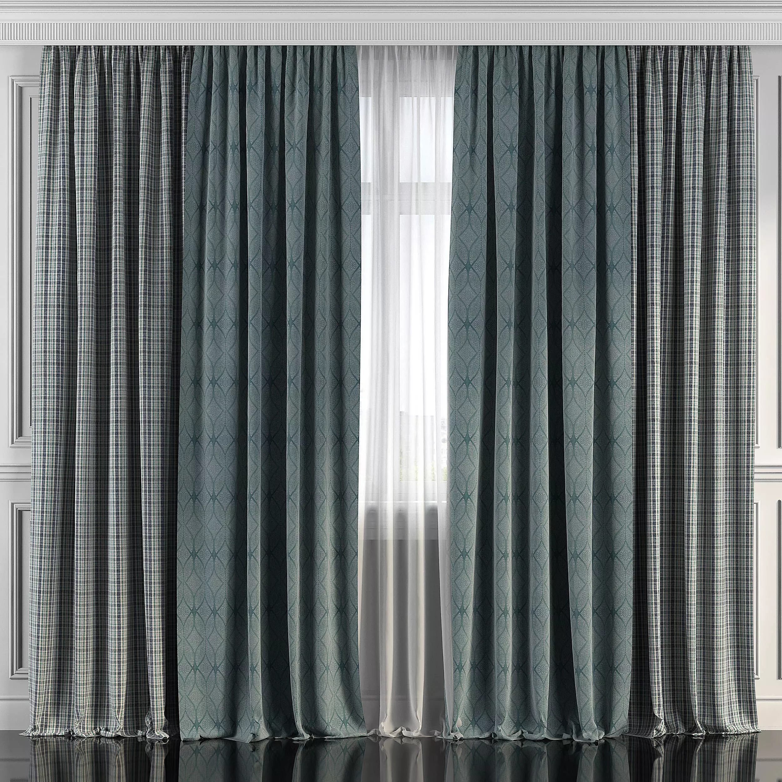 Curtain Set 244 3D model_0