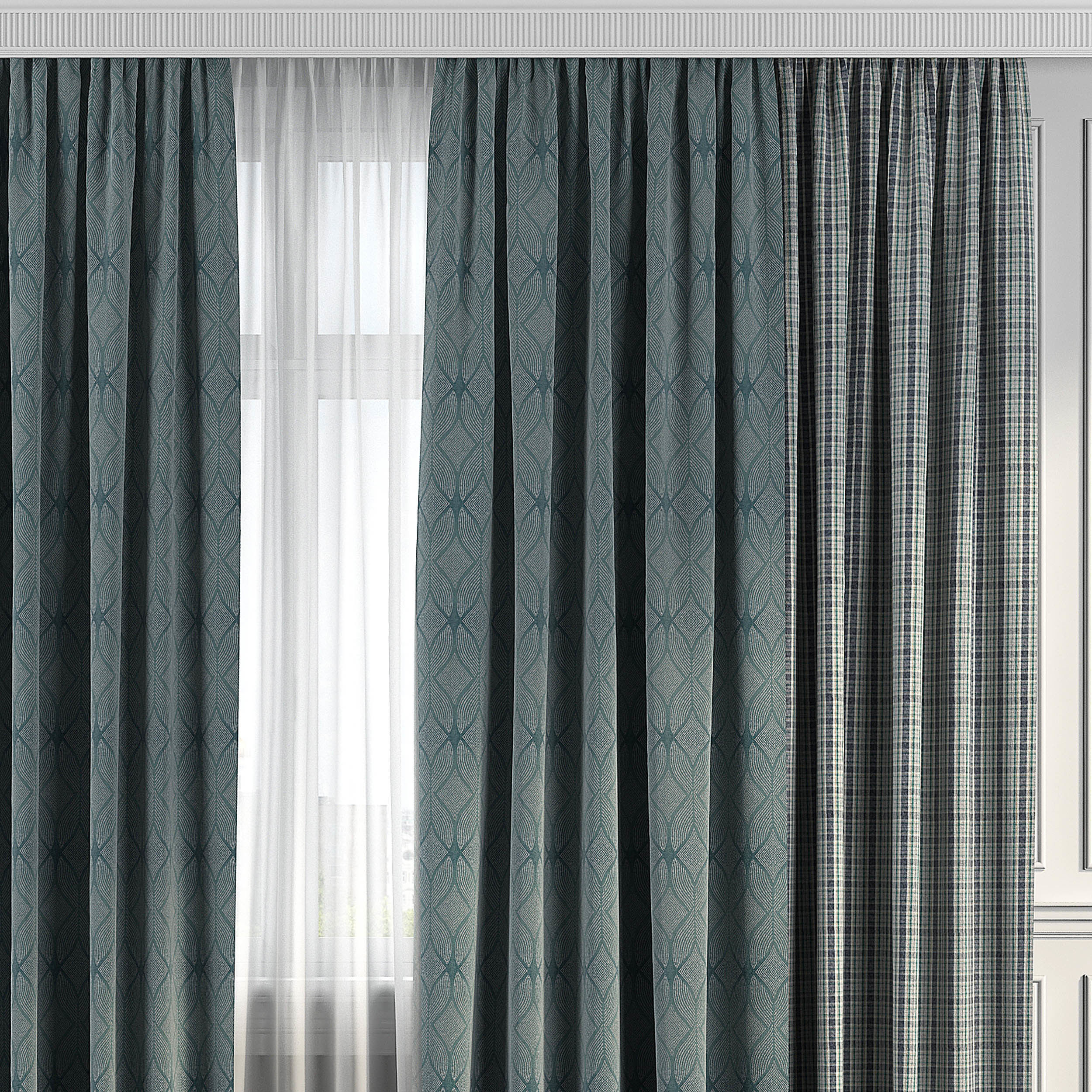 Curtain Set 244 3D model_1