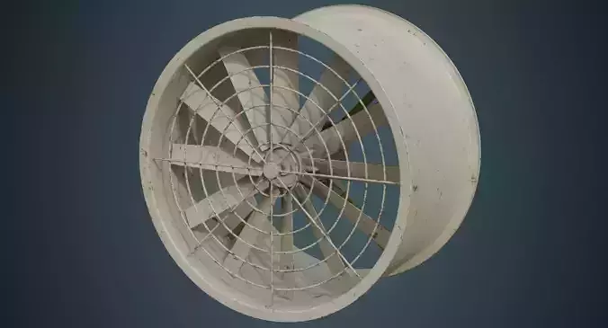 Industrial Fan 2B Low-poly 3D model