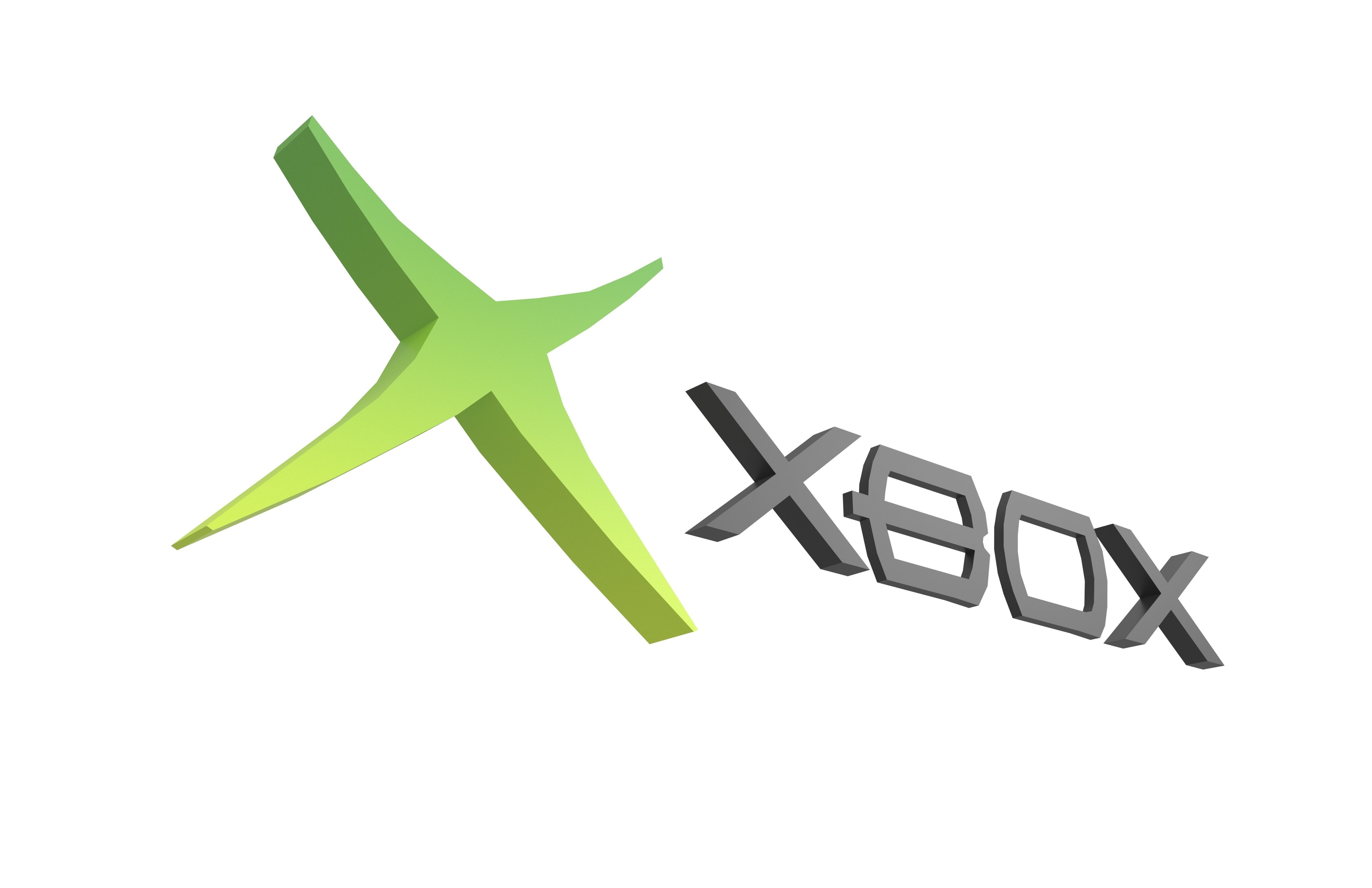 Xbox 2001 Logo v1 002 Free low-poly 3D model_2