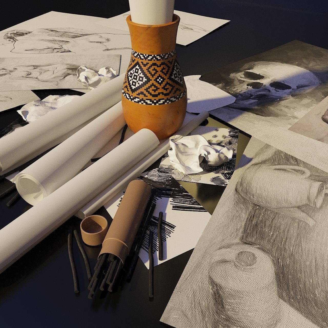 Artist Studio Drawing Set 190 04 3D model_5