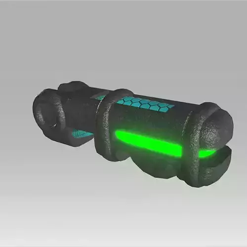 Fantasy Light Green Ray Cannon  Low-poly 3D model