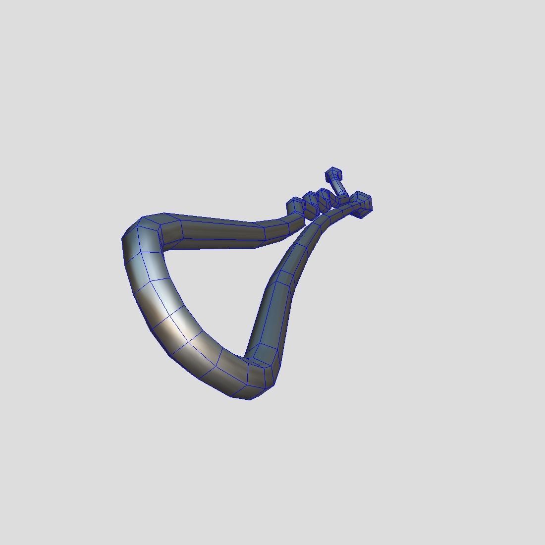 Hairpin Low-poly 3D model_8