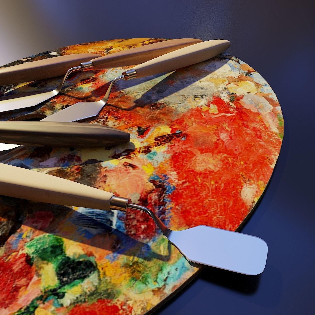 Artist Studio Palette Knifes Set 190 06 3D model_5