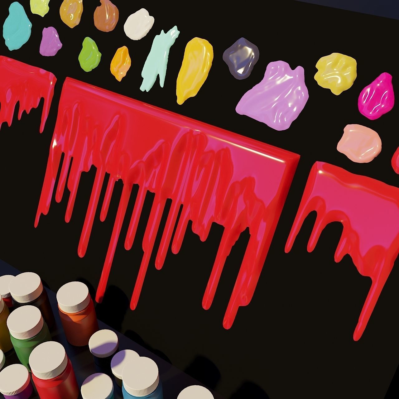 Artist Studio Goache  Smudges Set 190 07 3D model_5