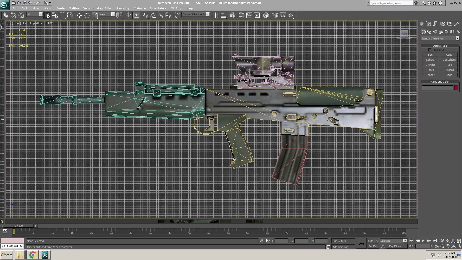 SA80-Scope gun on computer screen Low-poly 3D model_4