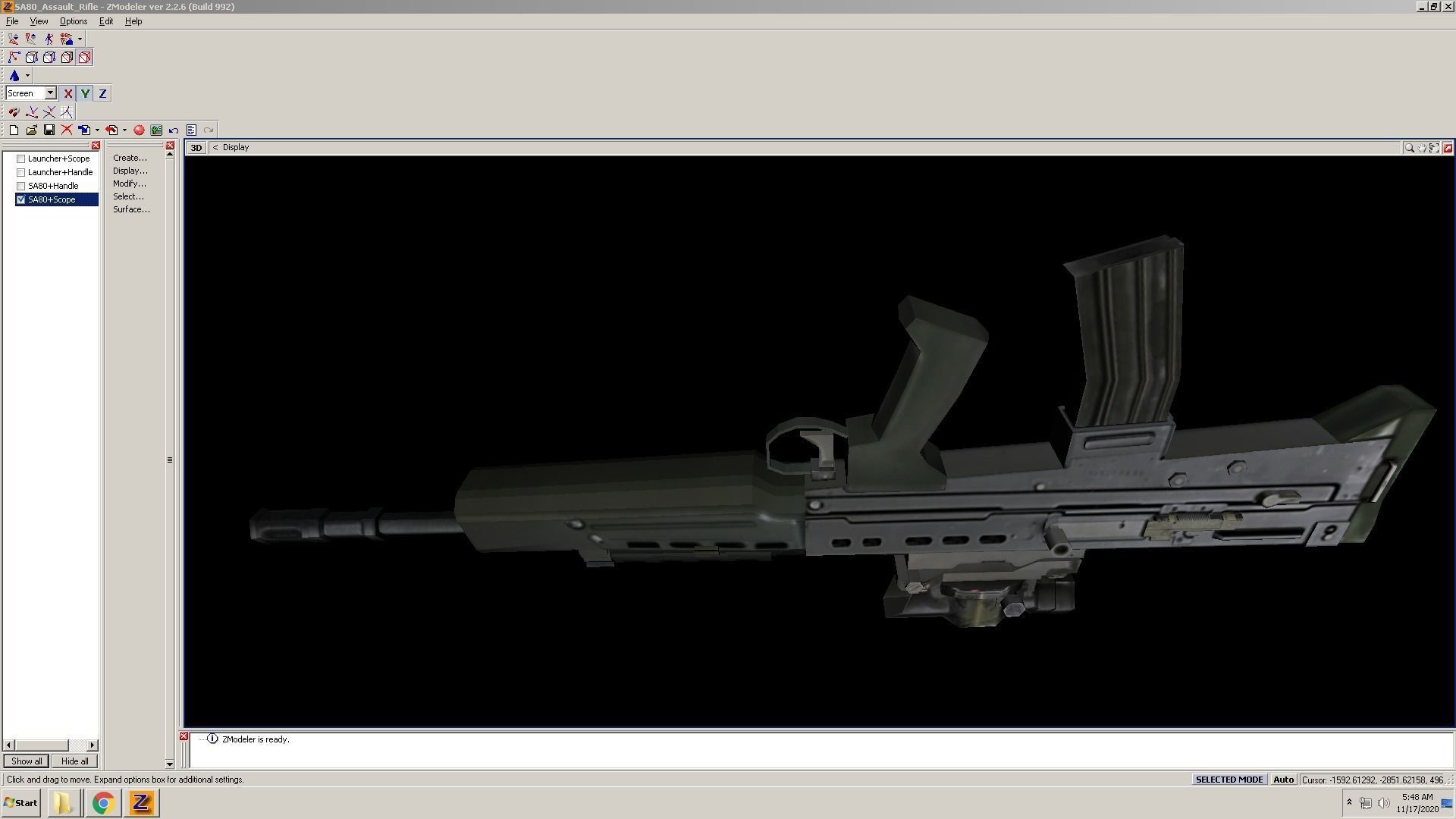 SA80-Scope gun on computer screen Low-poly 3D model_7