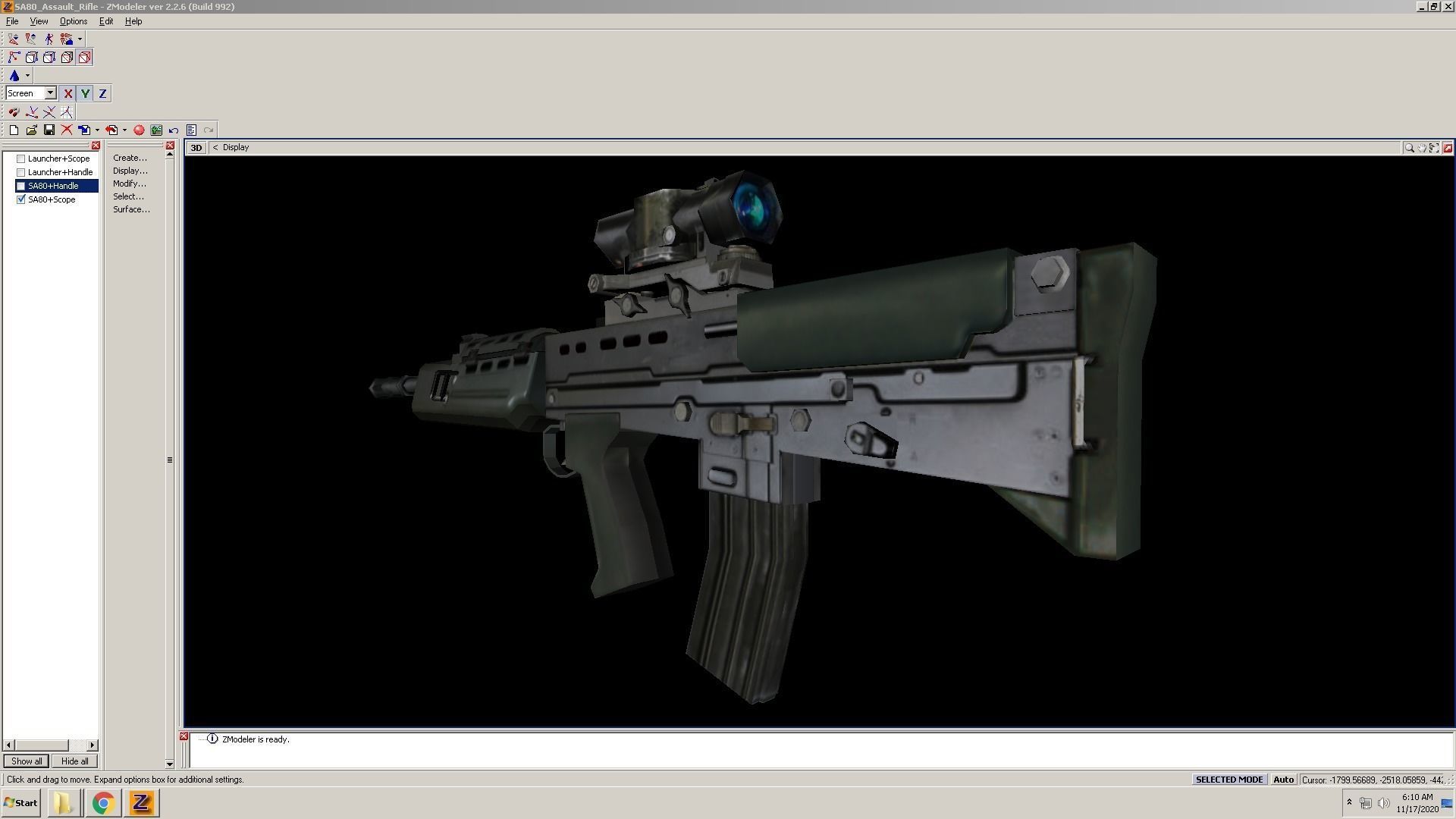 SA80-Scope gun on computer screen Low-poly 3D model_12