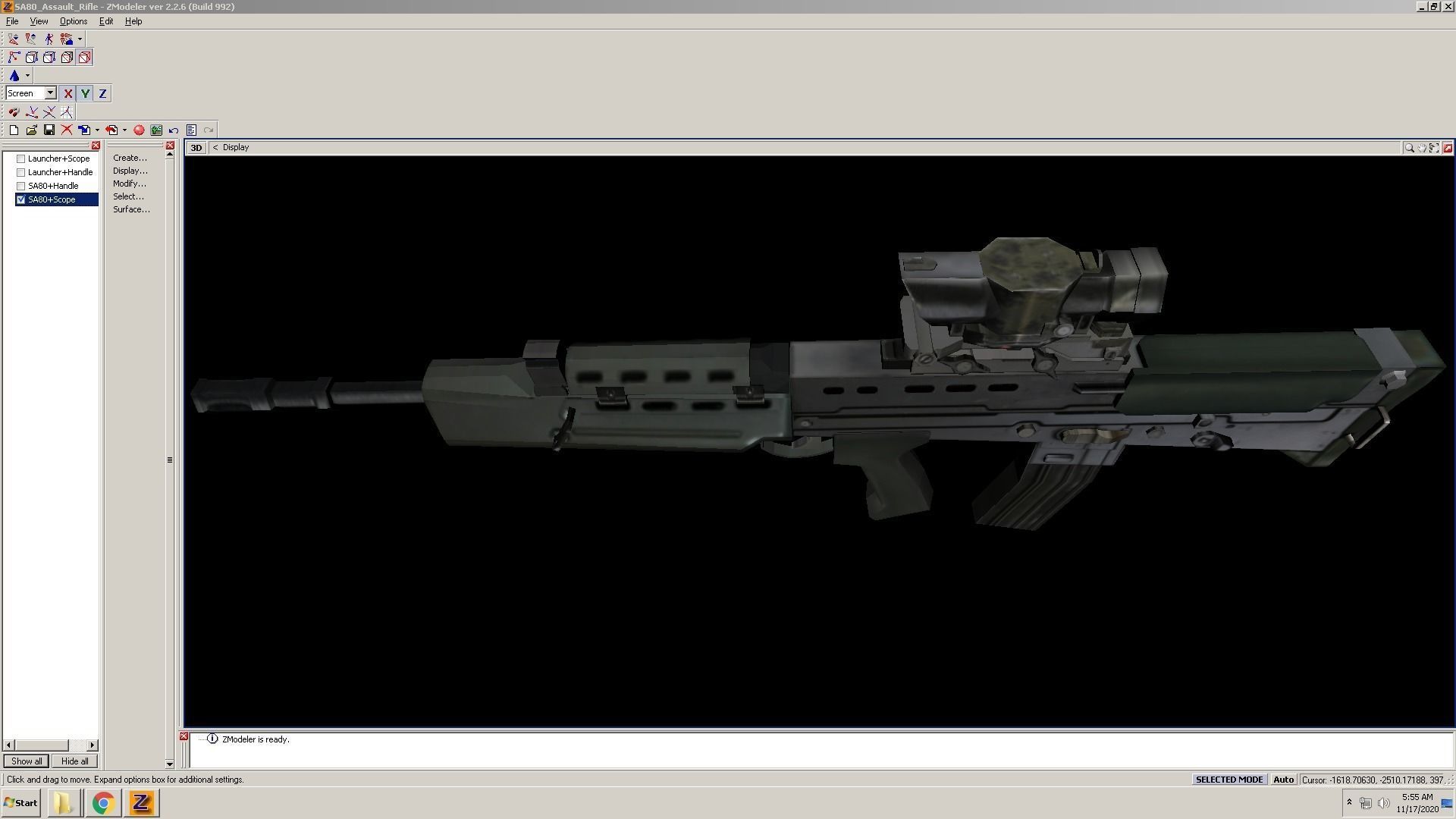 SA80-Scope gun on computer screen Low-poly 3D model_9