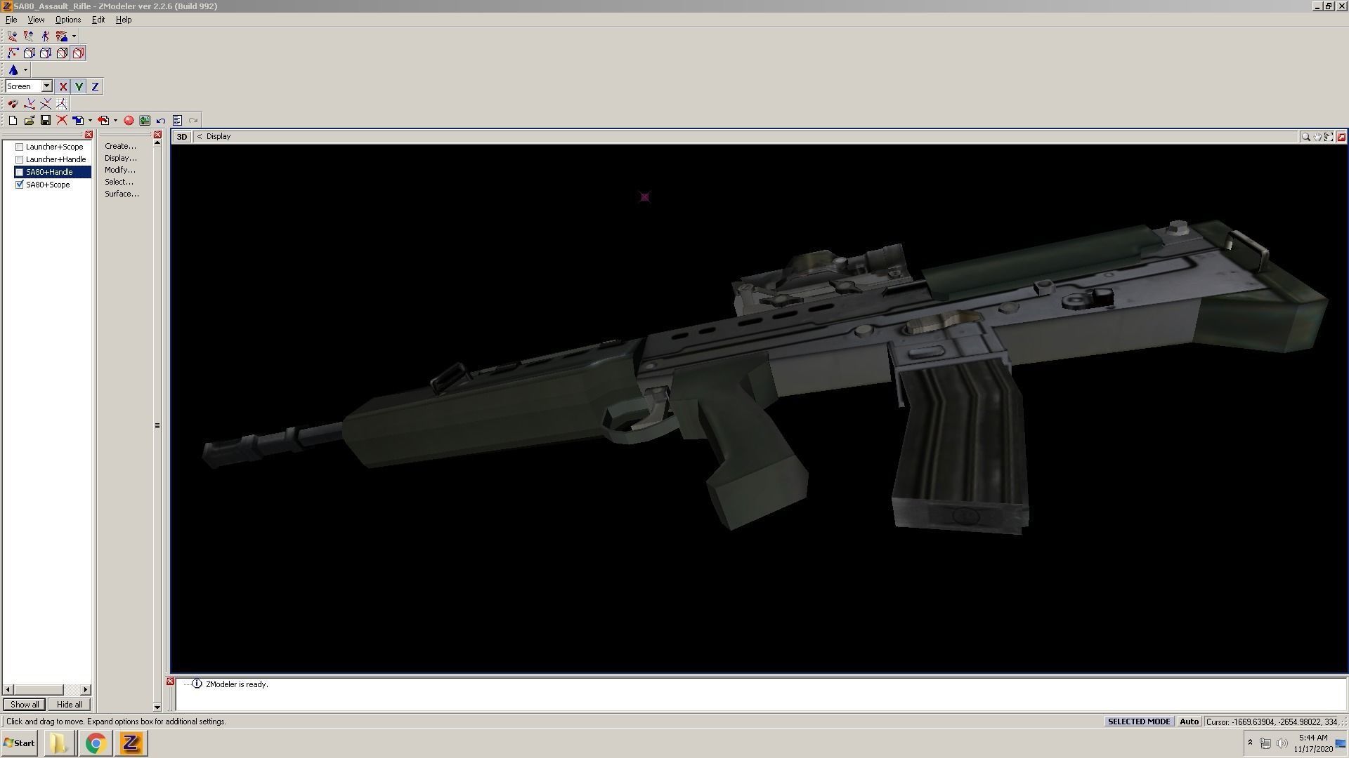SA80-Scope gun on computer screen Low-poly 3D model_6