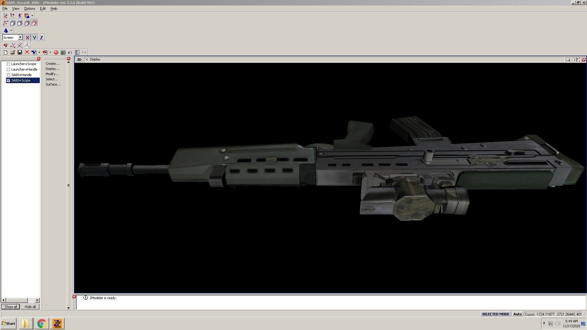 SA80-Scope gun on computer screen Low-poly 3D model_8