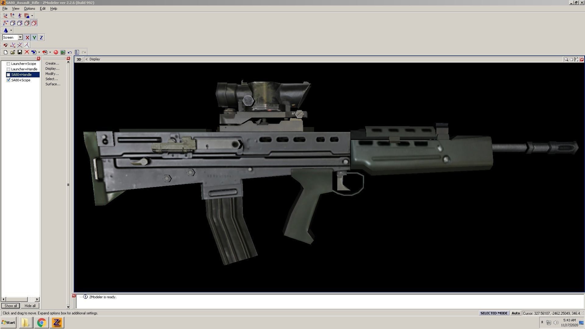 SA80-Scope gun on computer screen Low-poly 3D model_5