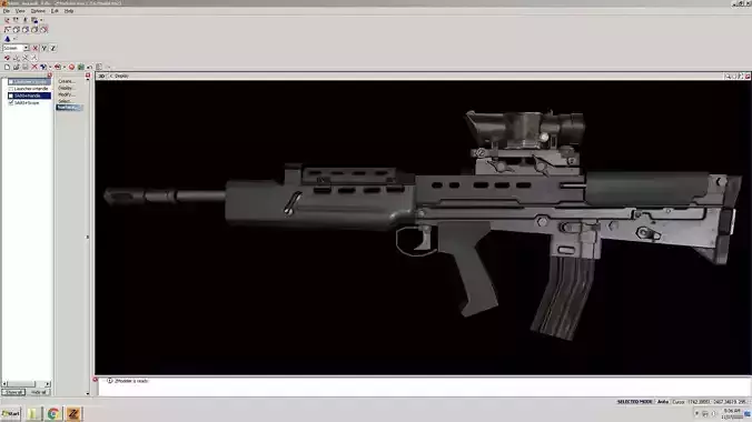SA80-Scope gun on computer screen Low-poly 3D model