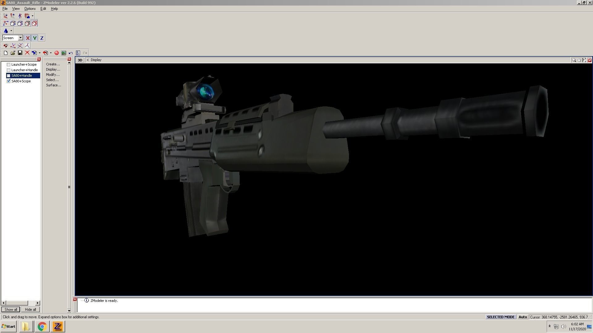 SA80-Scope gun on computer screen Low-poly 3D model_11