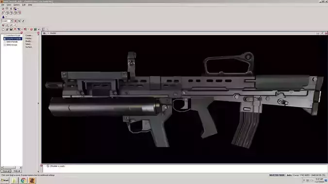 SA80-Launcher-CarryHandle gun on computer screen Low-poly 3D model