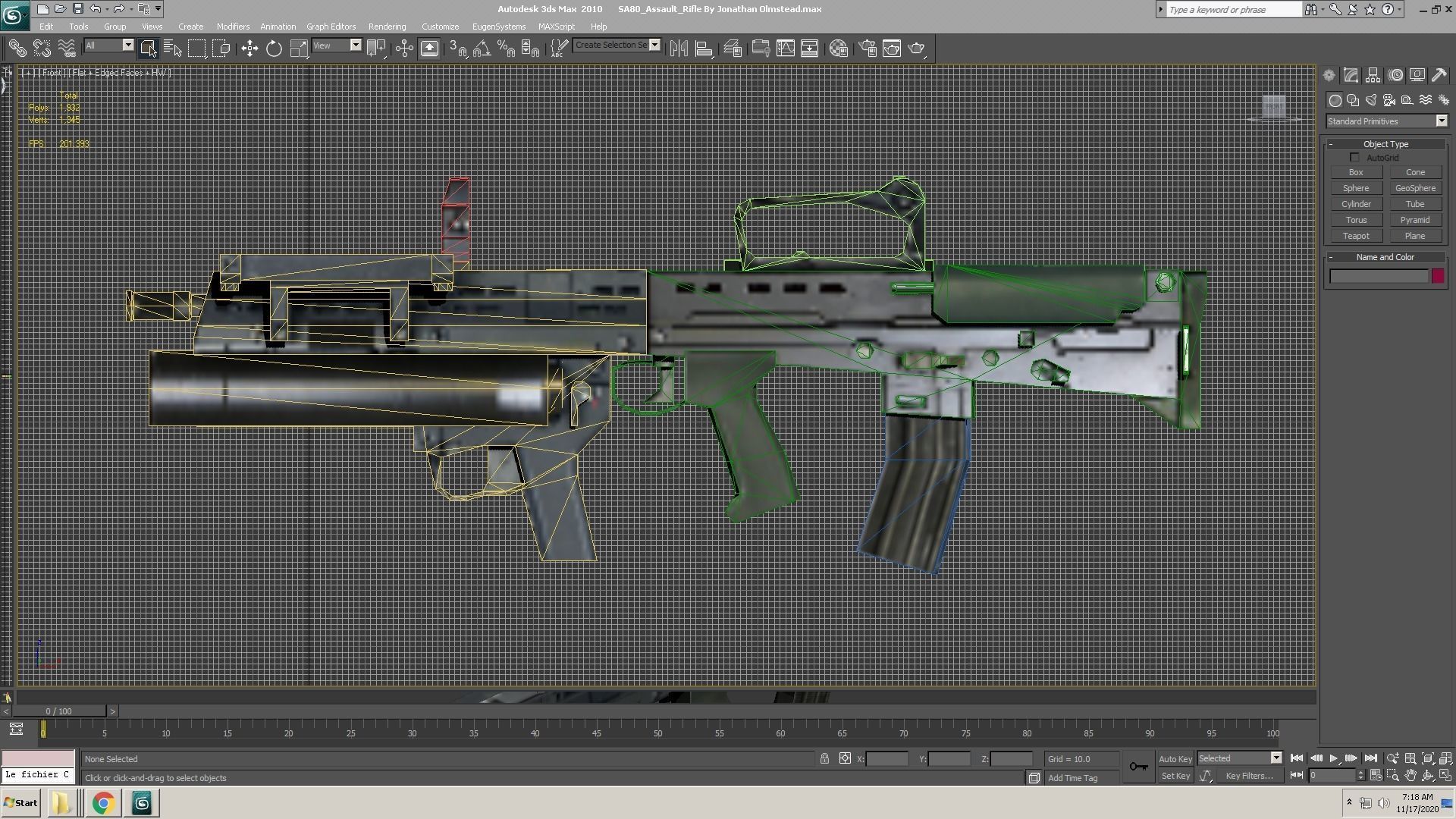 SA80-Launcher-CarryHandle gun on computer screen Low-poly 3D model_4