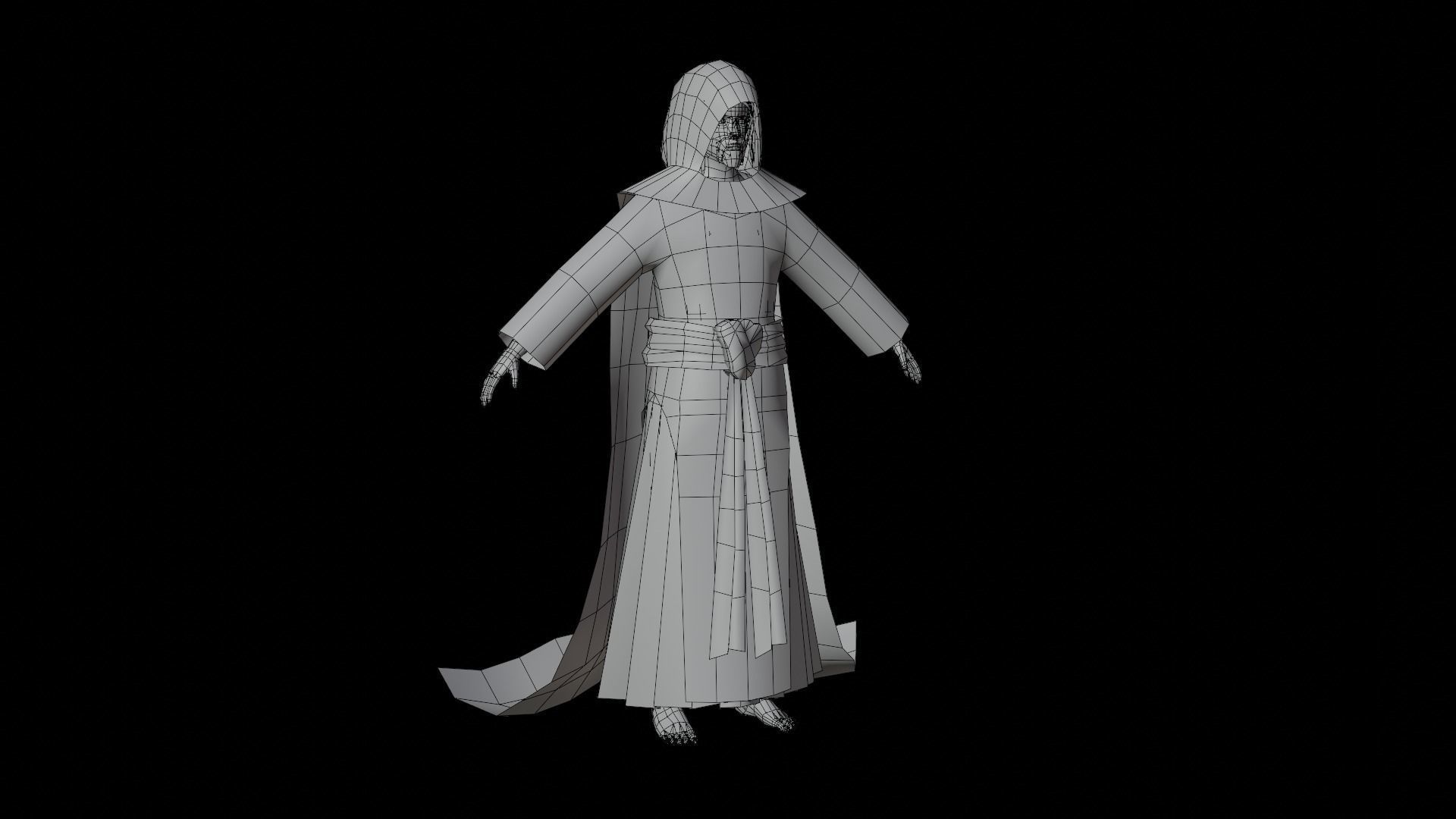 Warlock star wars force awakens robe Low-poly 3D model_8