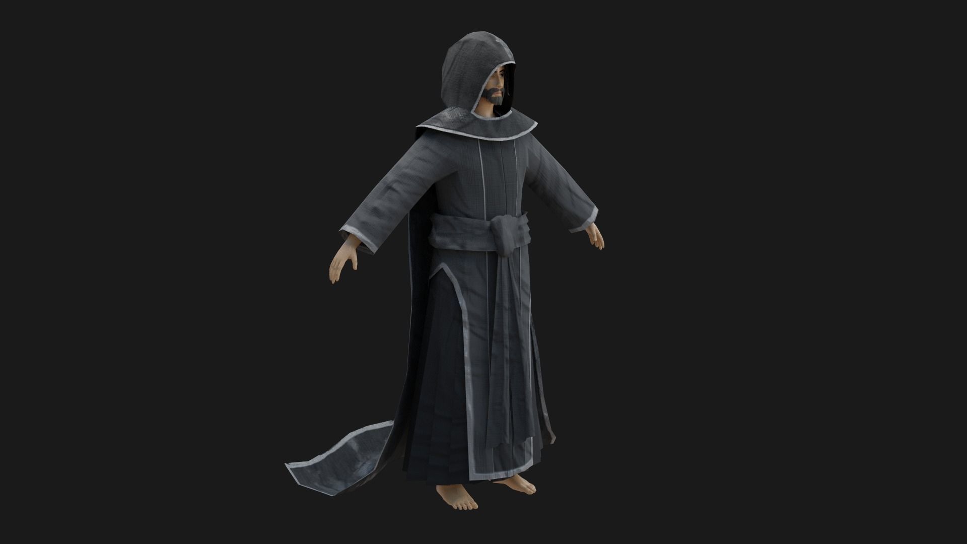 Warlock star wars force awakens robe Low-poly 3D model_1