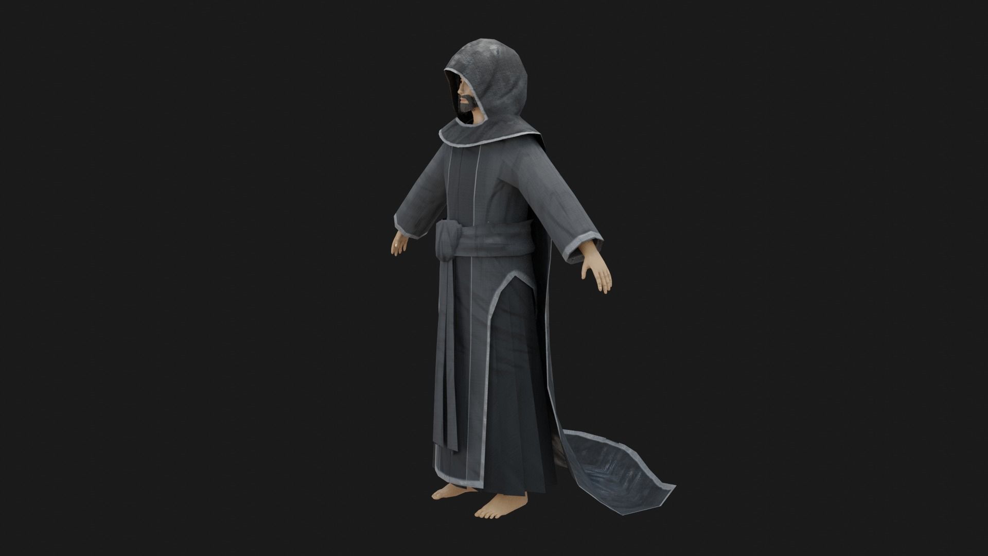 Warlock star wars force awakens robe Low-poly 3D model_3
