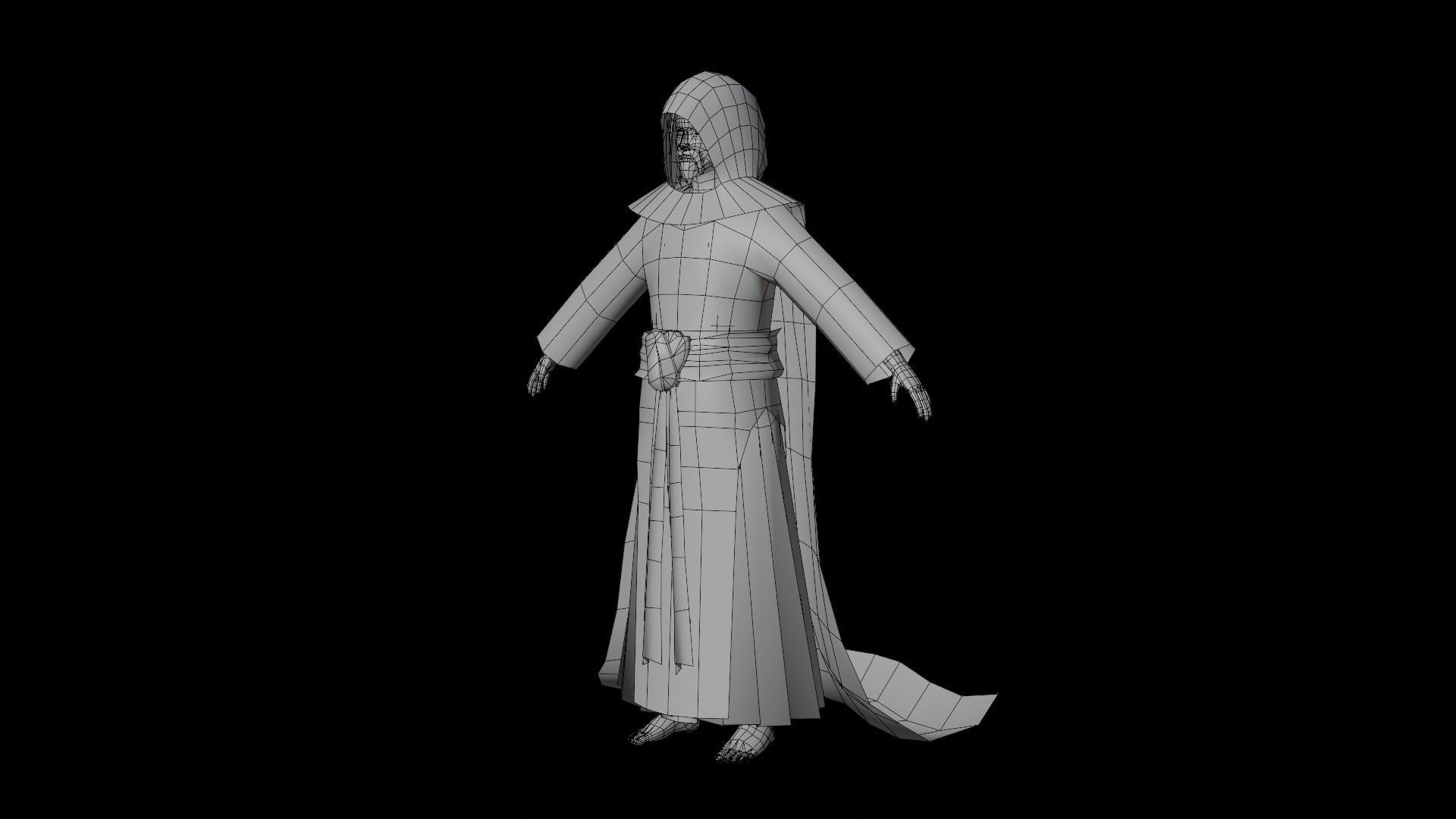 Warlock star wars force awakens robe Low-poly 3D model_9