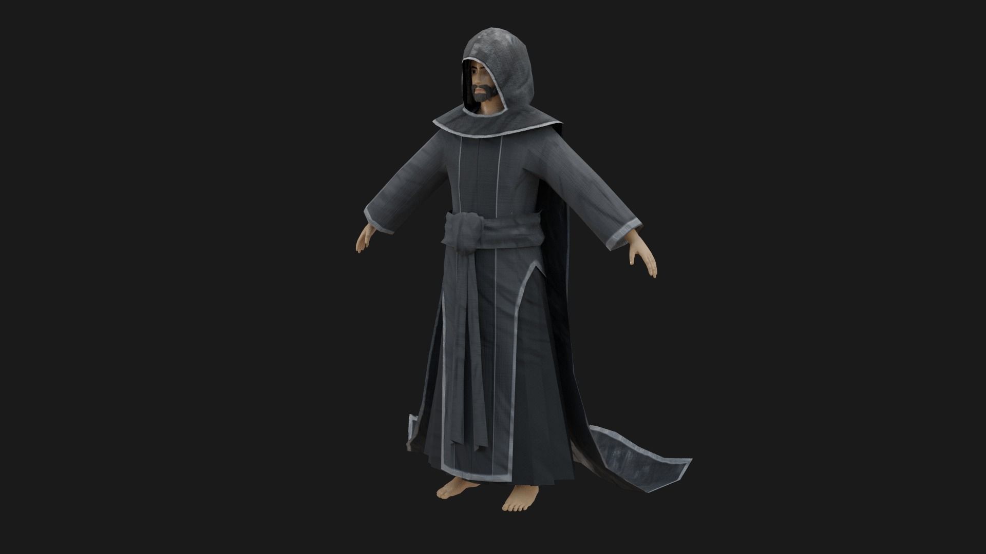 Warlock star wars force awakens robe Low-poly 3D model_2