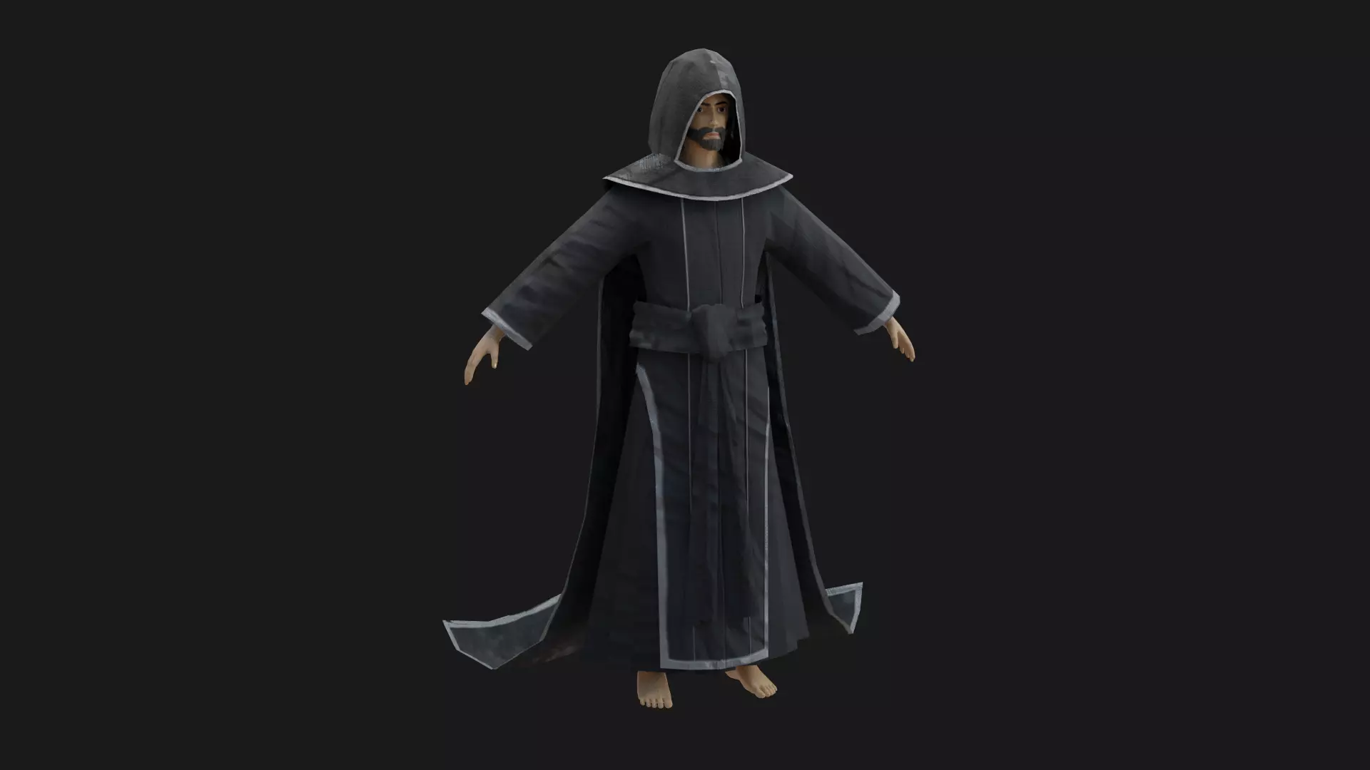 Warlock star wars force awakens robe Low-poly 3D model_0