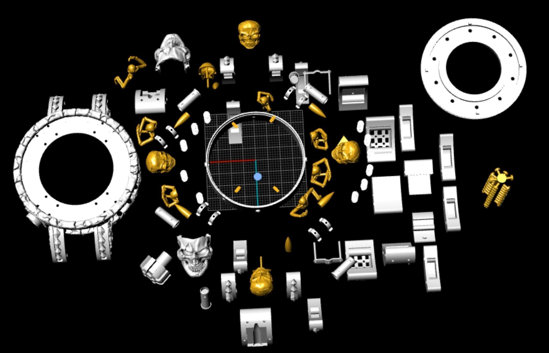 Exclusive clock with skeletons in prison 3D print model_9