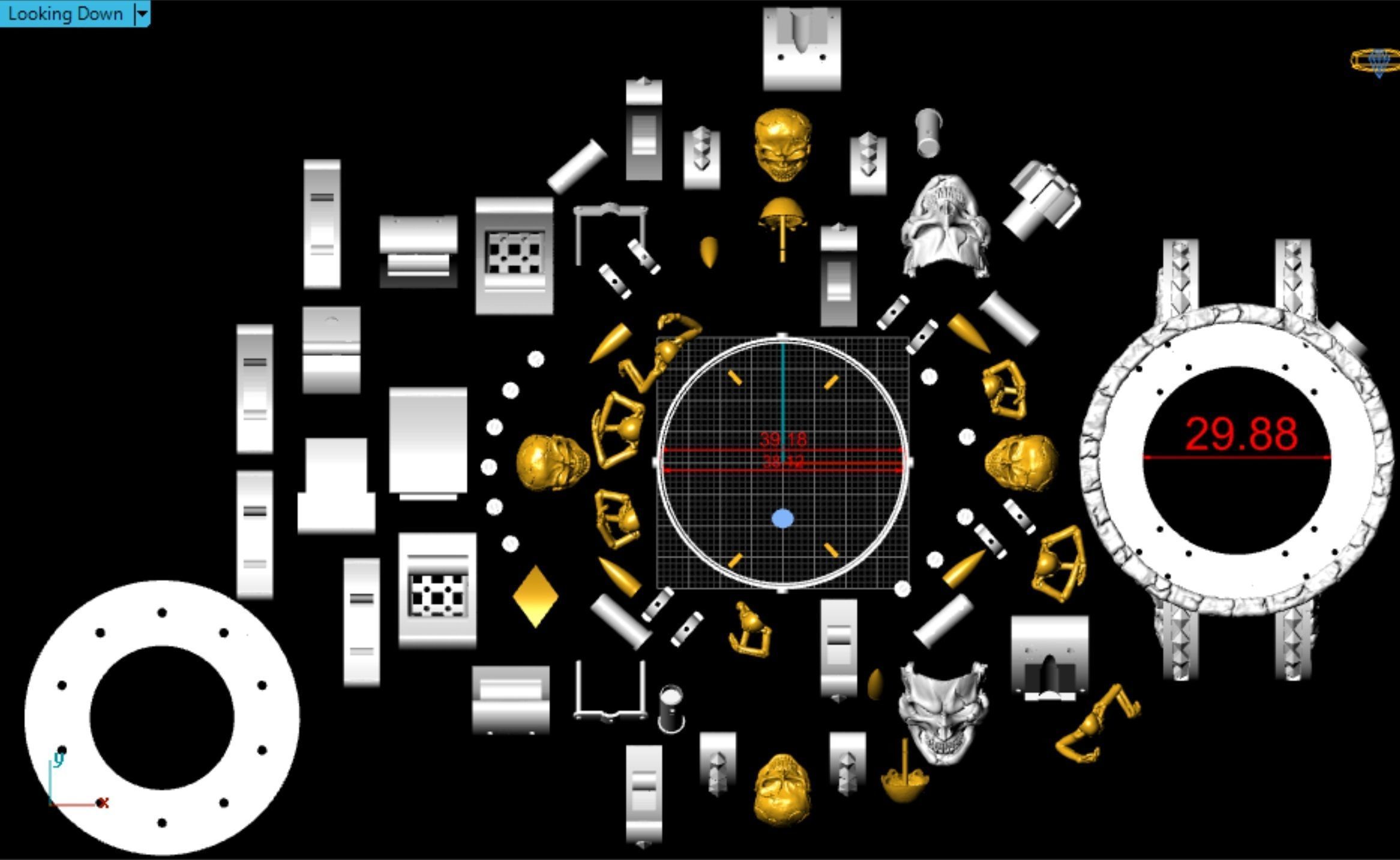 Exclusive clock with skeletons in prison 3D print model_11