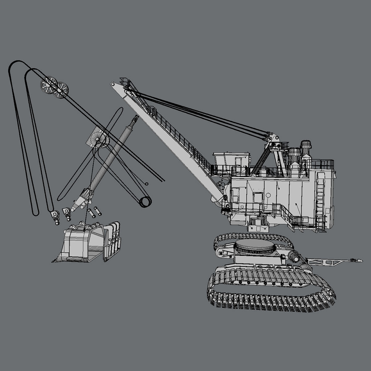 Rope Shovel Cat 7495HF 3D model_8