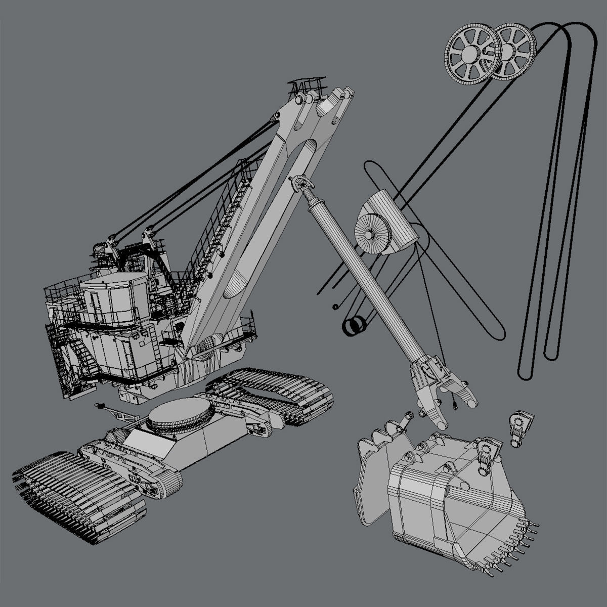 Rope Shovel Cat 7495HF 3D model_7