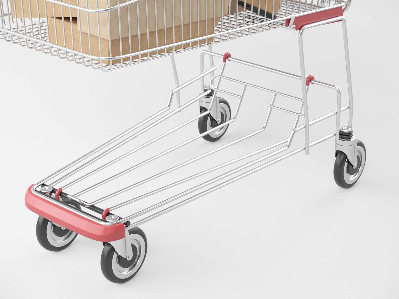 Shopping Cart with Boxes 3D model_6
