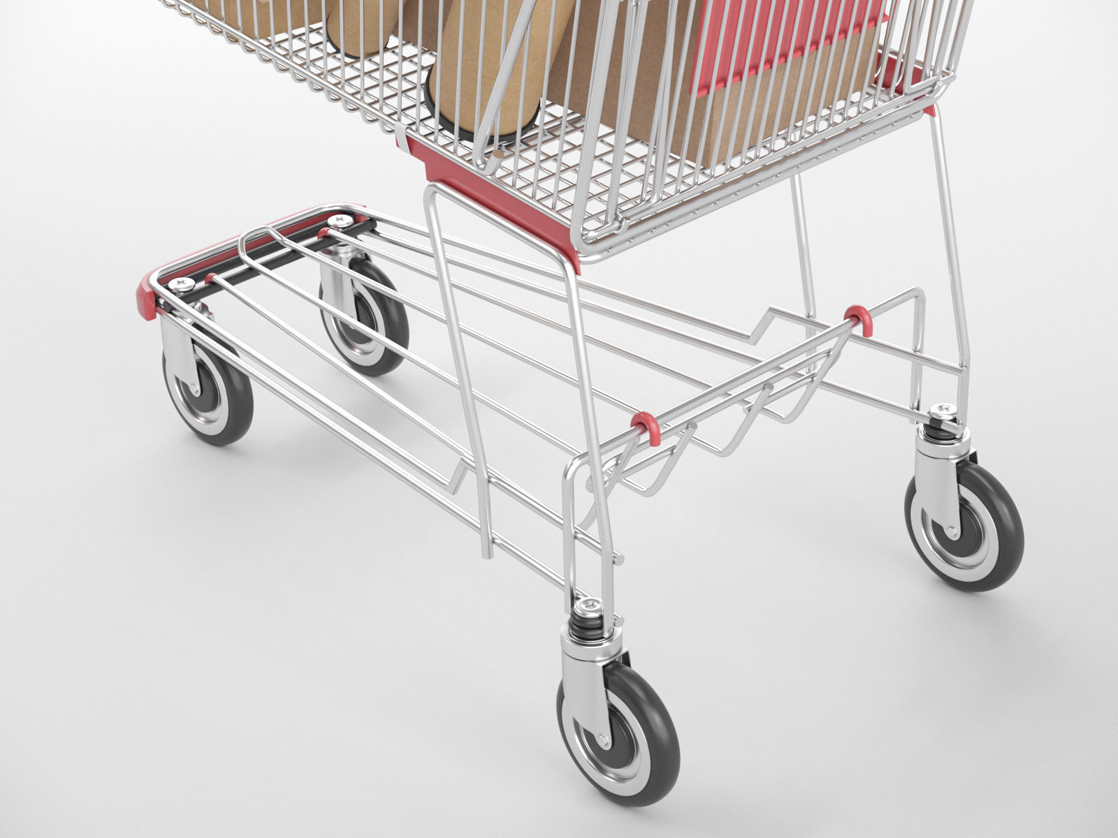 Shopping Cart with Boxes 3D model_7