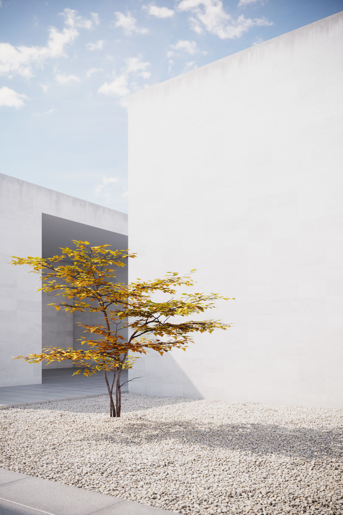 Small Autumn tree vpt028 3D model_2