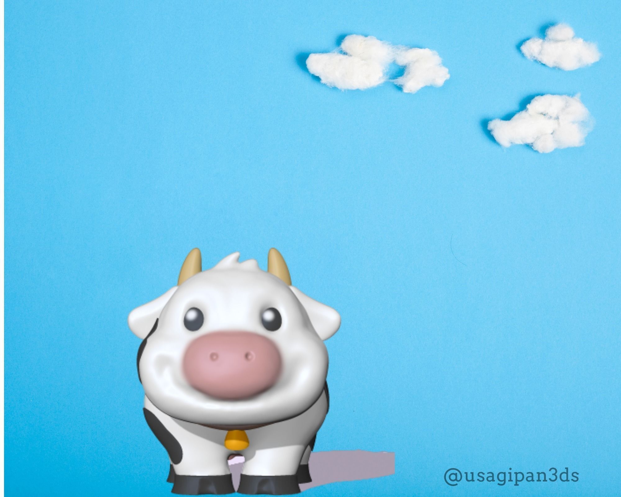A Cute Cow to decorate and play 3D print model_6