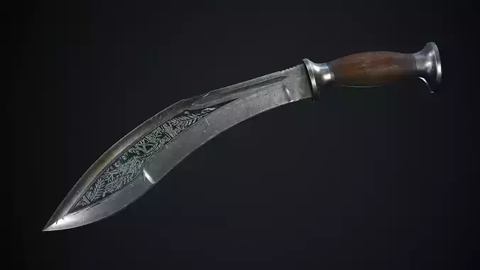 Kukri sword Low-poly 3D model