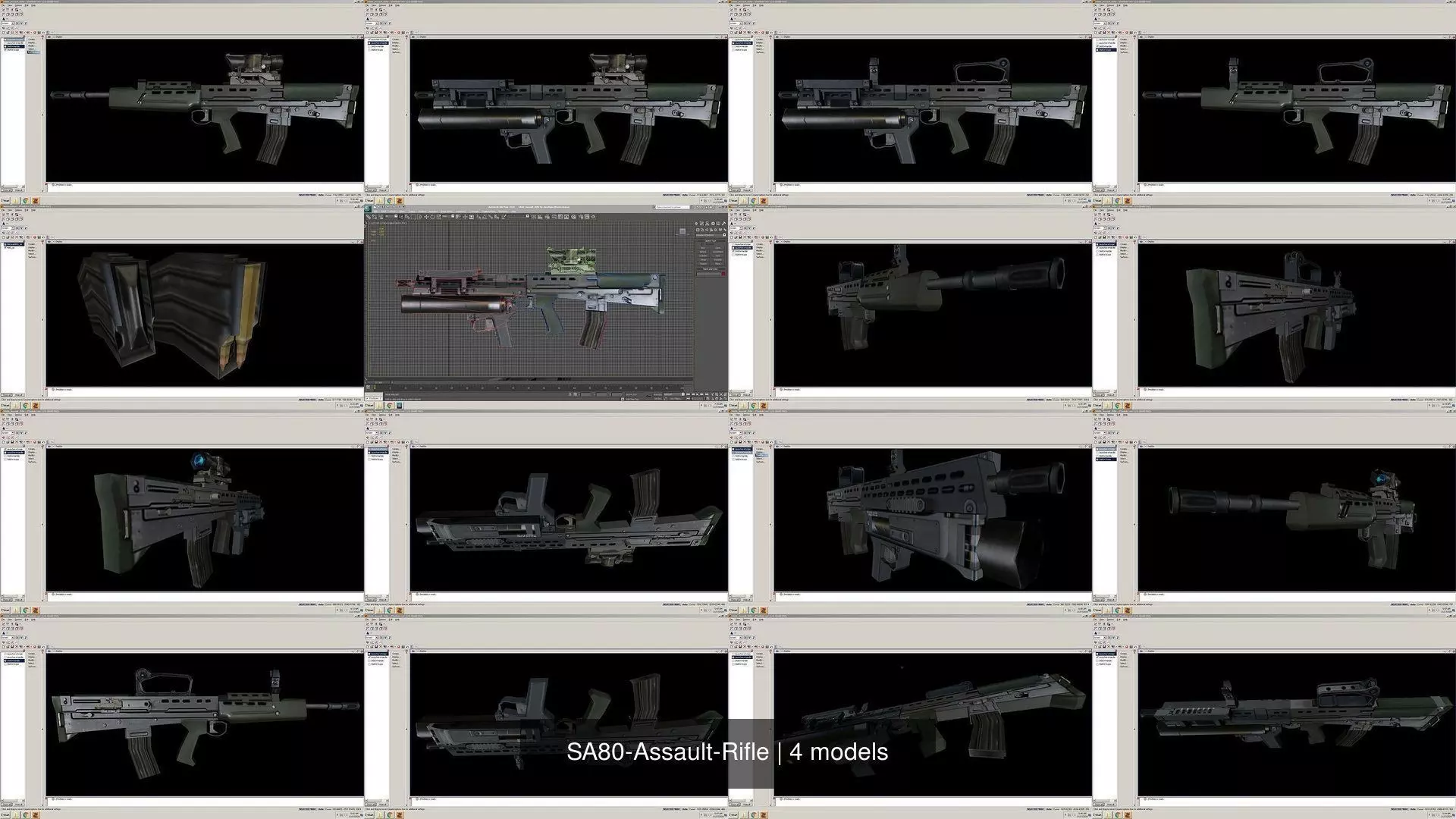 SA80-Assault-Rifle weapons pack 3D Model Collection_0
