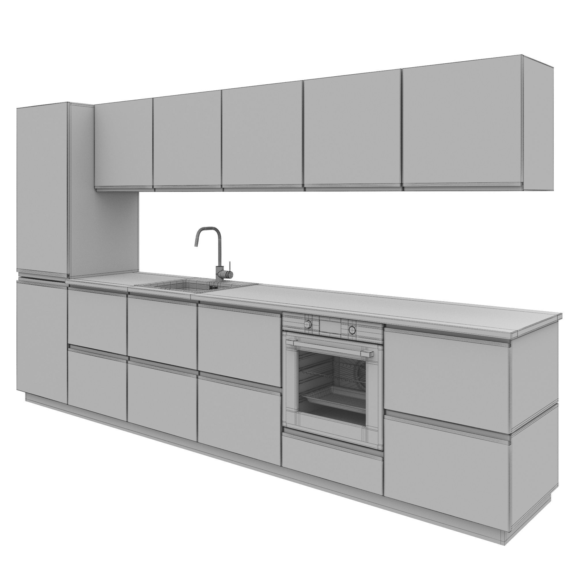 Modern kitchen VOXTORP GRAY 3D model_1