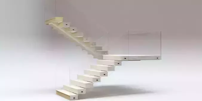 Stairs Set 01 - Marble Stairs in diverse shapes