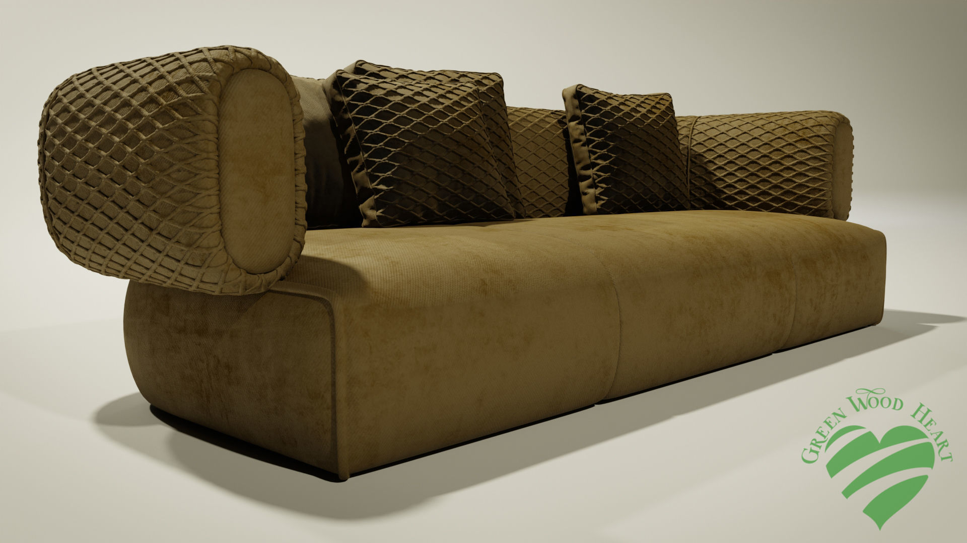 Velvet Sofa 3D model_2