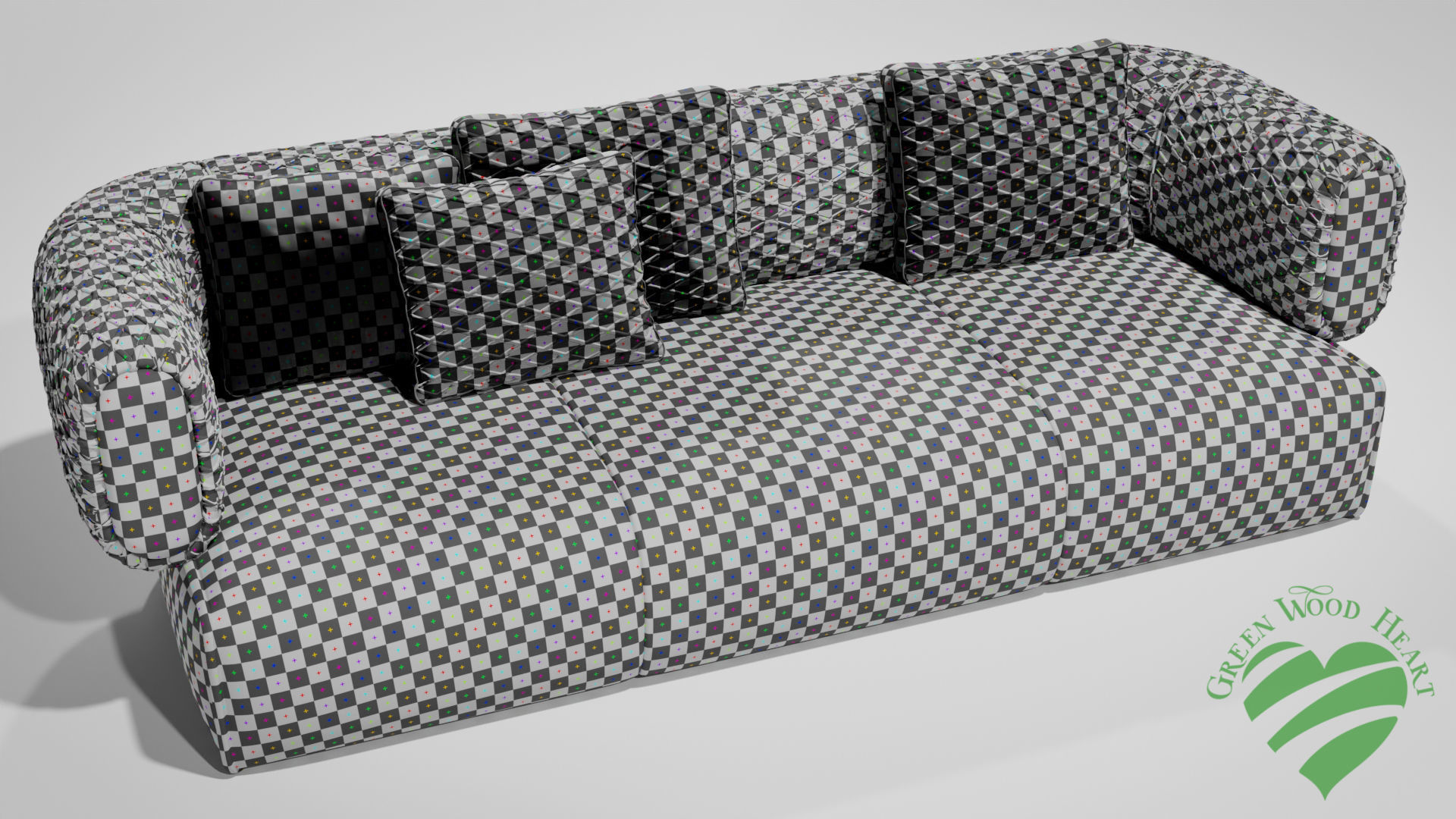 Velvet Sofa 3D model_4