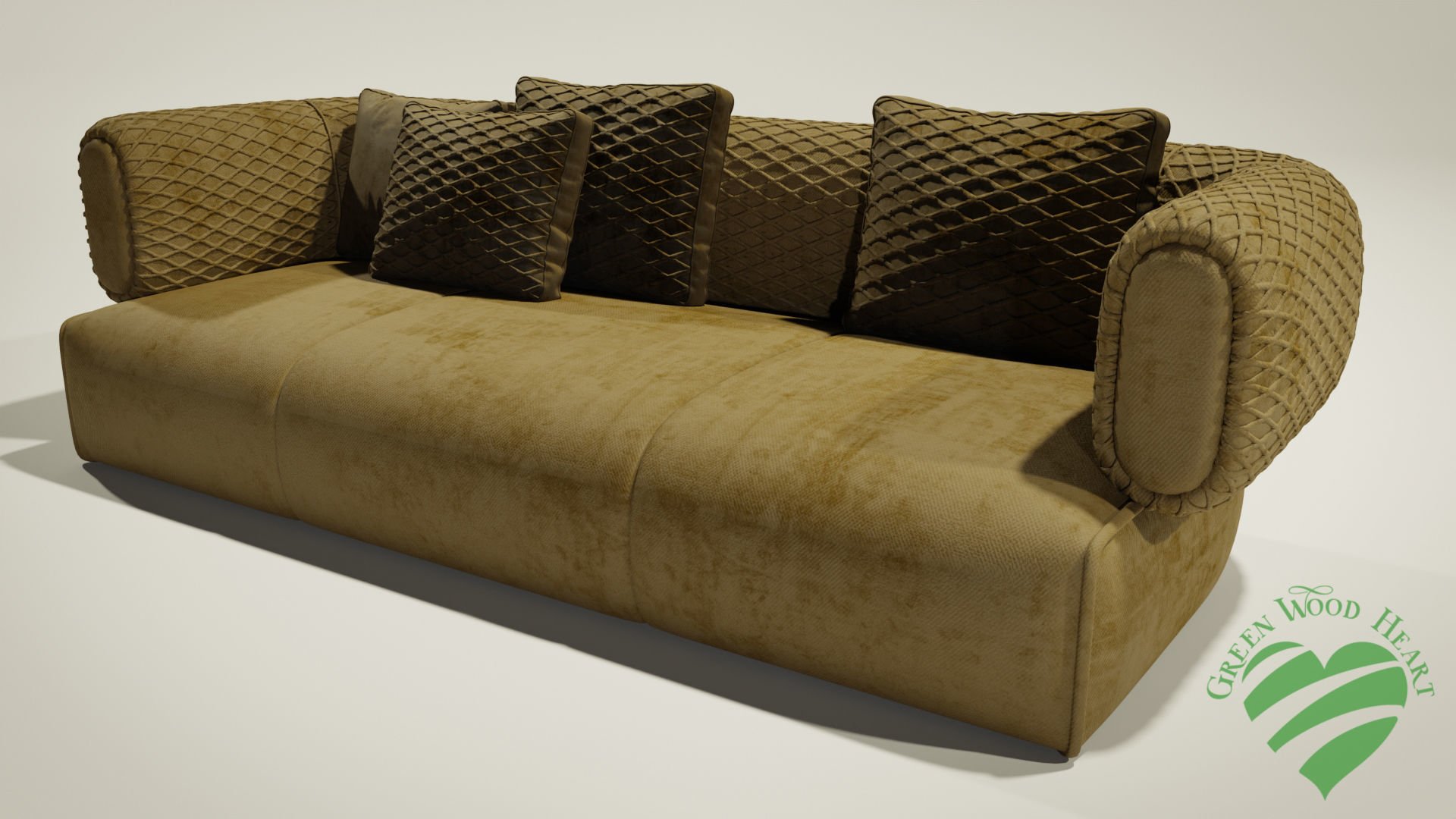 Velvet Sofa 3D model_3