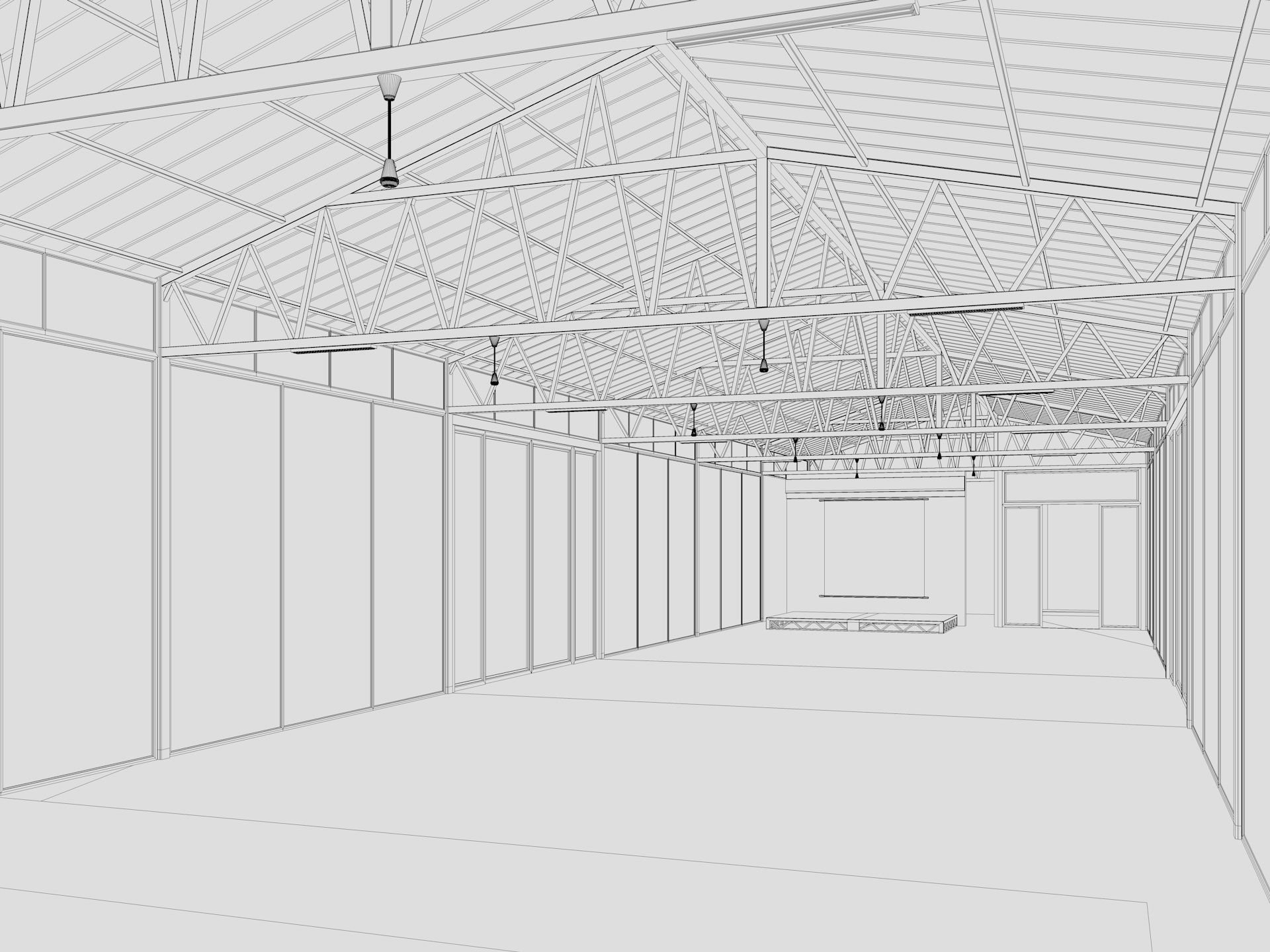 Modern Event Hall 3D model_14